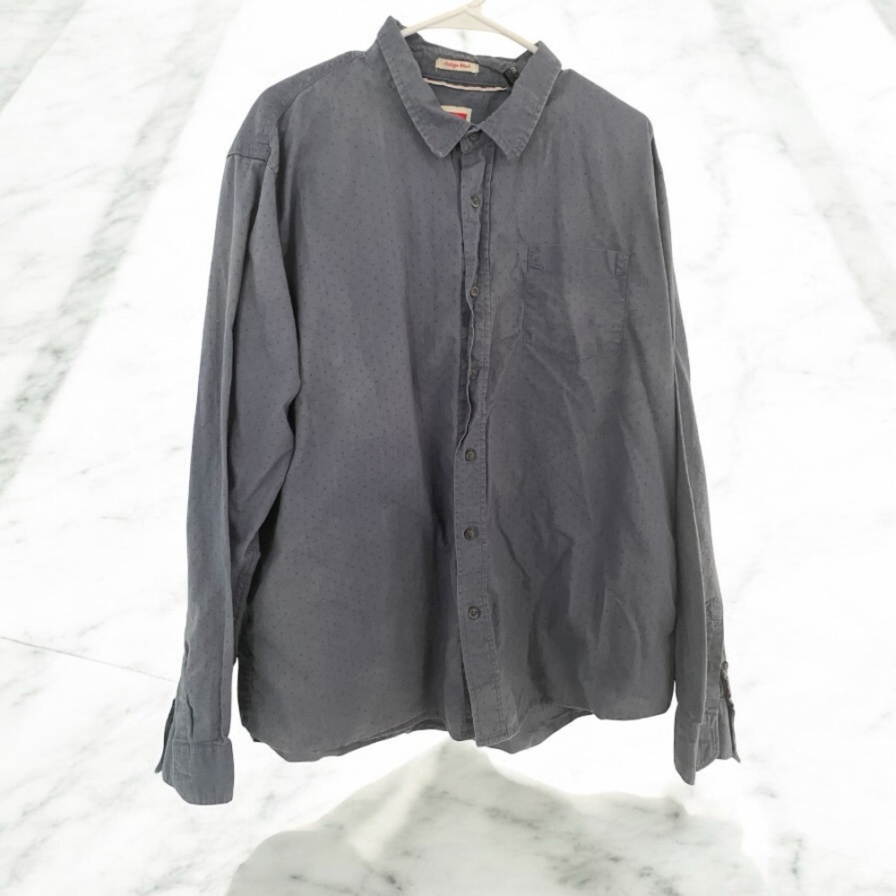 Wrangler Gray Casual Button Down Shirt with Pointed Collar